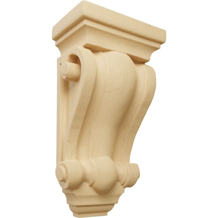 Ekena Millwork 4"W x 2 1/2"D x 7 1/2"H Cole Pilaster Wood Corbel, Alder CORW04X02X07COAL